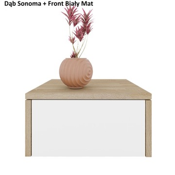 WISZĄCA SZAFKA NOCNA szuflada ścienna DĄB SONOMA + FRONT BIAŁY MONA 40 cm