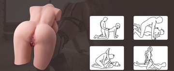 Seks lalka dla mężczyzn 3D Lalka Miłości 3 W 1 Kobiecy Tors Męski Masturbator 10kg