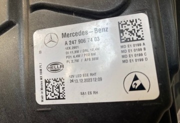 фото thumb №13, Лампа правая передняя mercedes glb полный led правый перед