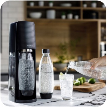 САТУРАТОР ГАЗИРОВАННОЙ ВОДЫ SODASTREAM, ЧЕРНЫЙ НАБОР, БУТЫЛКА 1л + КАРТРИДЖ CO2