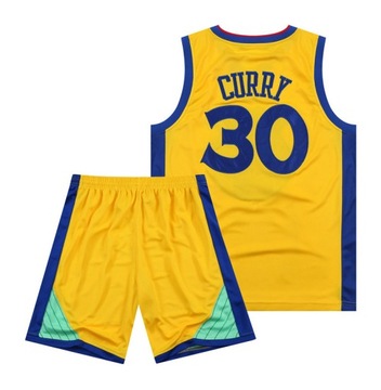 dziecko Warriors Curry City Żółty Haftowany Dres Z Koszykówki