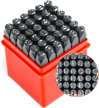 NUMERATORY ZNACZNIKI LITERY CYFRY STEMPLE ZNAKI WYBIJAKI DO METALU 6MM 36EL