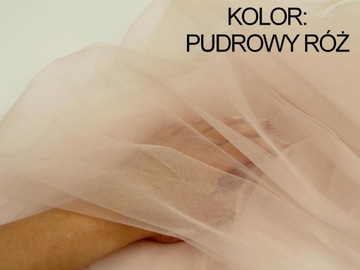 WELON ŚLUBNY 70 cm jednowarstwowy klasyczny na grzebyku - kolor PUDROWY RÓŻ