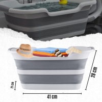 СИЛИКОНОВАЯ СКЛАДНАЯ ЧАША СО СЛИВОМ ДЛЯ БЕЛЬЯ