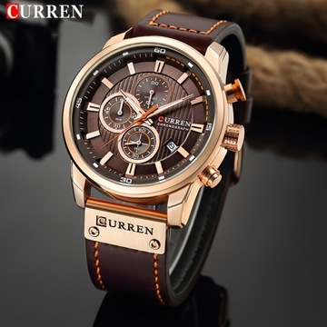 Мужские спортивные часы CURREN, многофункциональные, водонепроницаемые