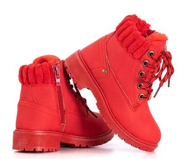 TRAPERS BOOTS Утепленные ботильоны на меху Красный r25