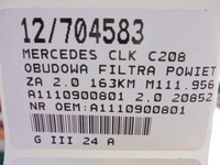 фото thumb №8, Mercedes clk c208 корпус фильтра воздуха a1110900801 2,0 2085280007