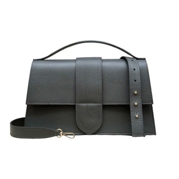 Сумка-сундук из натуральной кожи Grace Maxi Graphite