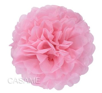 POMPON Z BIBUŁY papierowy kula 25cm różowa