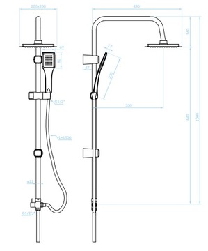 Кубический тропический душ SLIM + смеситель для ванны GROHE