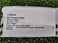 Накладки порогові внутрішнього  bmw m4 f82 комплект 2 szt 8063797 8063798 в Україні, фото thumb