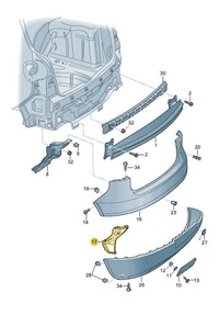 фото thumb №1, Напрямна напрямна бампера vw golf plus задня ліва