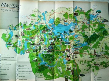 Mazury Południowe mapa atrakcji turystycznych
