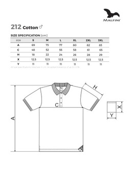 XXXL koszulka polo męska bawełna ADLER MALFINI 212