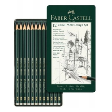 Набор карандашей Faber-Castell 9000 Design, 12 шт.