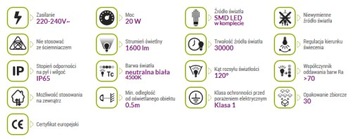 Светодиодный прожектор SMD KROMA LED 20Вт IP65 серый