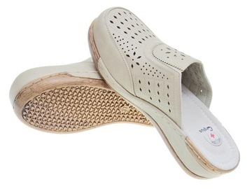 Klapki medyczne damskie zdrowotne Beige r.38
