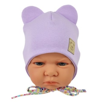 CZAPKA NIEMOWLĘCA WIĄZANA PRZEJŚCIOWA WIOSNA / JESIEŃ 38-40 VIOLET