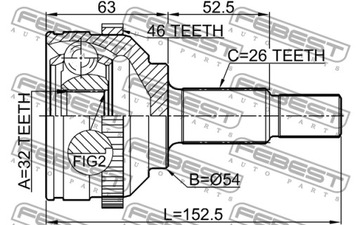 фото thumb №3, Шарнир приводной внешний do dodge stratus 2.7 3.0