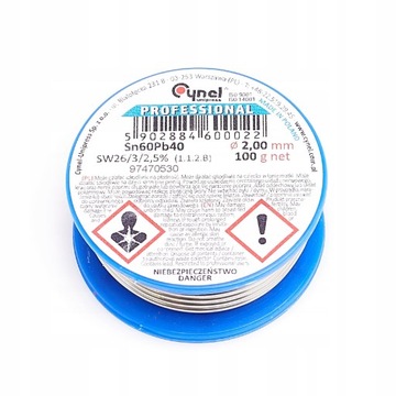 ОЛБА С ФЛЮСОМ CYNEL SN60PB40-SW26 2.00 100G