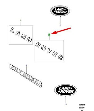 фото thumb №6, Капот land rover defender емблема dab500300 оригінальний