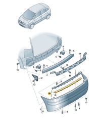фото thumb №1, Nowa oryg молдинг накладка бампера хром audi a2 8z0807443