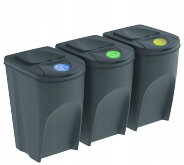 Pojemniki do segregacji Prosperplast IKWB35S3-405U 35 l szare 3 szt.