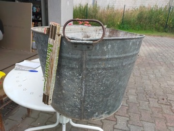 Balia stara wanna ocynk ocynkowana vintage BOHO
