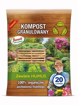 Компост гранулированный 20л Флоровит про натура