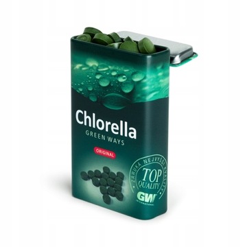 Металлическая коробка для таблеток Green Ways Chlorella или Green Barley