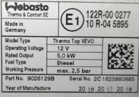 Piecyk обогреватель стояночный webasto дизель vw sharan 7n 7n0819005ae в Украине, фото thumb