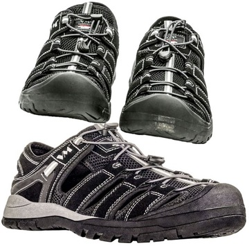 BUTY SANDAŁY TREKKINGOWE robocze MĘSKIE mikrofibra SPORTOWE BARDZO LEKKIE