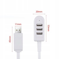 ХАБ 3x USB 120 см КОРОТКИЙ РАЗДЕЛИТЕЛЬ ПОРТОВ