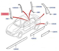 фото thumb №3, Рамка, молдинг зовнішня вікно двері правий перед ford focus mk1 1150901