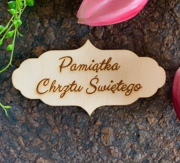Tabliczka z napisem pamiątka chrztu click it 12 cm
