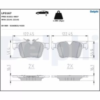 фото thumb №2, Delphi гальмівні колодки ham. задня volvo s60 iii s90 ii v60 ii v90 ii xc40 2011-