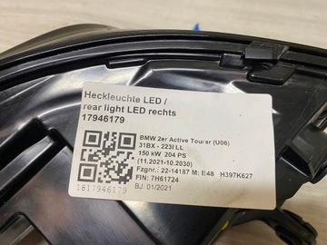 фото thumb №3, Bmw 2 u06 лампа права зад h4849436005