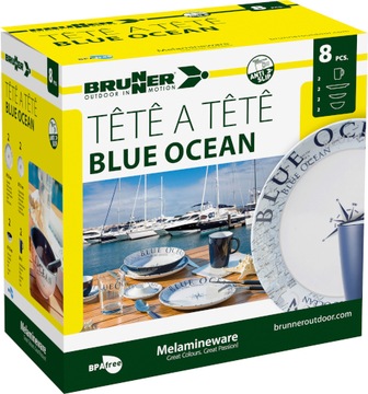 ОБЕДЕННЫЙ НАБОР BRUNNER BLUE OCEAN МЕЛАМИНОВЫЙ 8 предм.