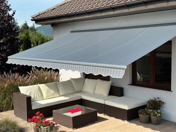 Террасная маркиза АНТРАЦИТ 400х300 Grey Stripes PREM