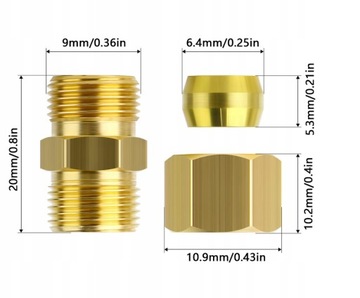 фото thumb №13, Соединитель соединитель шланг szynkowego ø4.75mm od 3/16” m10 bez зажатия 6 szt.