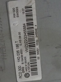 фото thumb №13, Радио заводской 1k0035186t оригинал vw passat b6 caddy iii lift golf v
