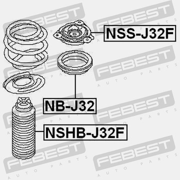 фото thumb №12, Підшипник кронштейни амортизатора перед febest nb-j32