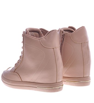 DAMSKIE buty BEŻOWE SNEAKERSY NA KOTURNIE 12824 40