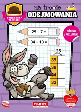 PROSTE i PRZYSTĘPNE ćwiczenia +naklejki Pomoc w nauce Na tropie ODEJMOWANIA