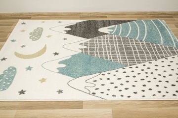 Ковер для детских горов горы Звезды в небе серого крема Лима 160x230 см.