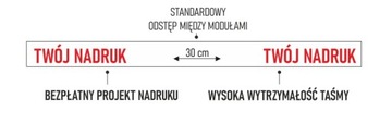 Taśma spinająca PP 19 x 0.90 polipropylenowa biała NADRUK czerwony LOGO
