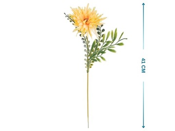 12x SZTUCZNE KWIATY CHRYZANTEMA ŻÓŁTA PIK 41cm Z PAPROTKĄ DO STROIKA KWIAT
