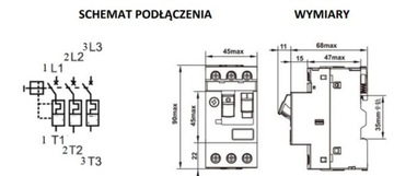Wyłącznik silnikowy VCX GV-2 0.16-0.25A