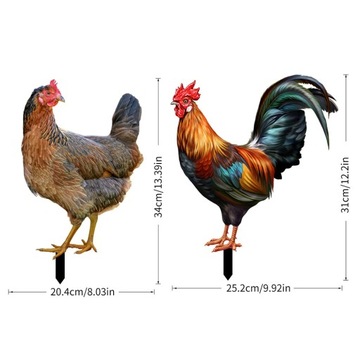Декоративные садовые вставки Outdoor Chicken Art