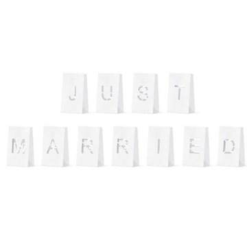 Lampion torebki na świece JUST MARRIED litery x11